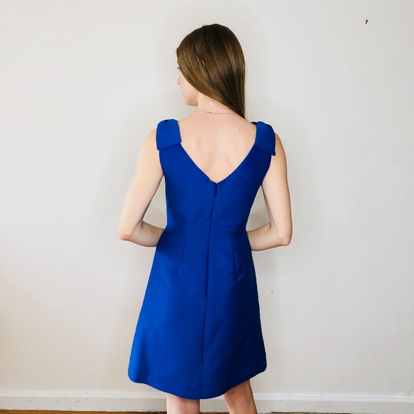 KATE SPADE BRIGHT BLUE BOW FIT FLARE DRESS NWOT 2 - Picture 3 of 7